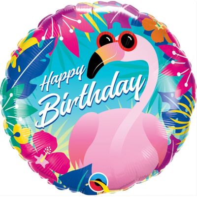 (image for) Birthday Tropical Flamingo Foil - Click Image to Close