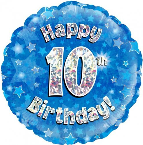 (image for) 10th Birthday Blue + Silver Foil - Click Image to Close