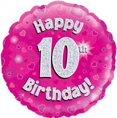 (image for) 10th Birthday Pink + Silver Foil - Click Image to Close