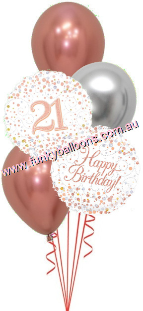 (image for) 21st Fizz Rose Gold Birthday Bouquet - Click Image to Close