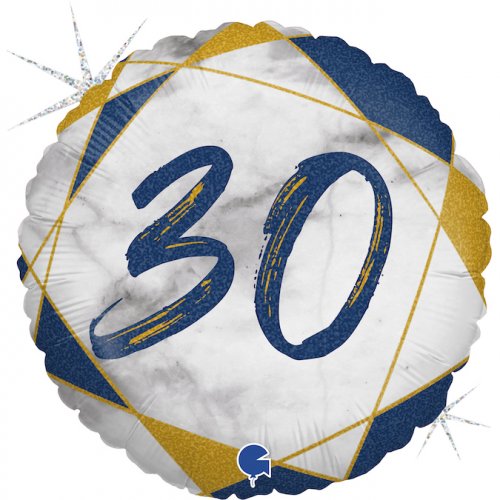 (image for) 30th Marble Blue Foil