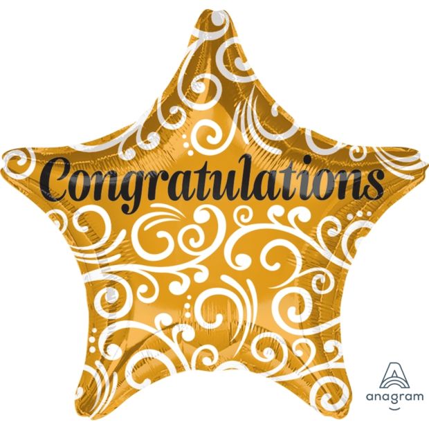 (image for) Congratulations Sophisticated Star Foil - Click Image to Close