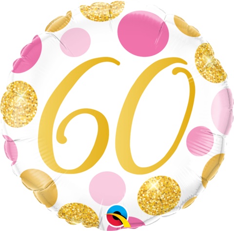 (image for) 60th Pink + Gold Dots Foil - Click Image to Close