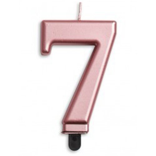 (image for) Jumbo Number 7 Candle Rose Gold - Click Image to Close