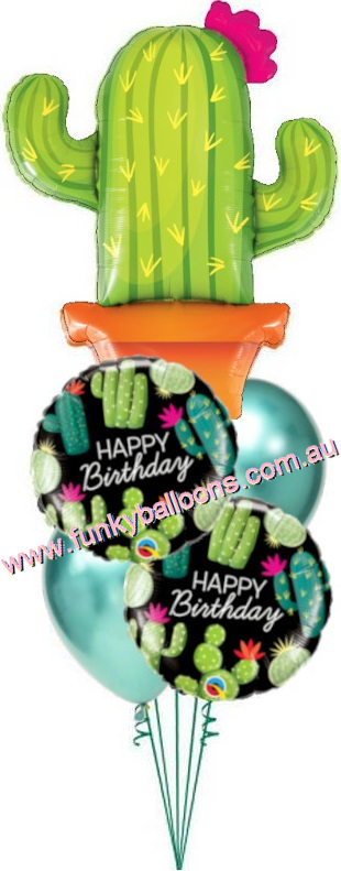 (image for) Cactus Birthday Balloon Bouquet - Click Image to Close