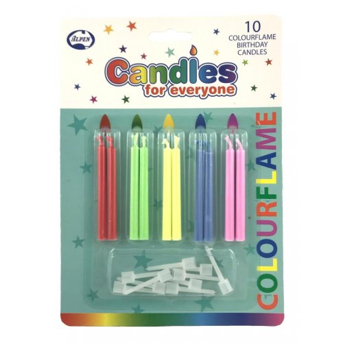 (image for) Colourflame Birthday Candles (10) - Click Image to Close