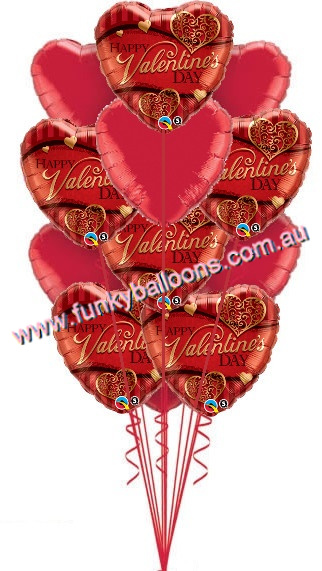 (image for) A Dozen Red Valentine's Heart Balloons - Click Image to Close