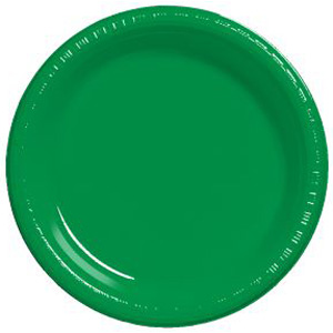 (image for) Emerald Green Plastic Dinner Plates (25)