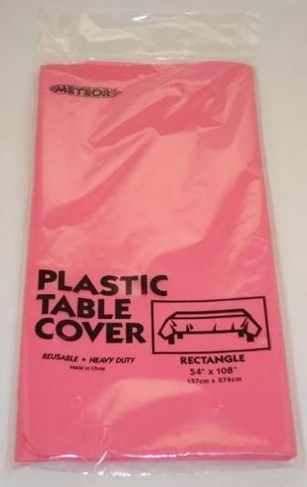 (image for) Magenta Plastic Table Cover ~ Rectangle - Click Image to Close