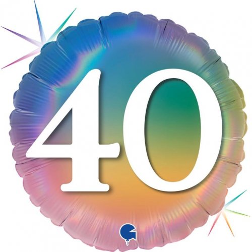 (image for) Pastel Rainbow 40th Birthday Foil - Click Image to Close