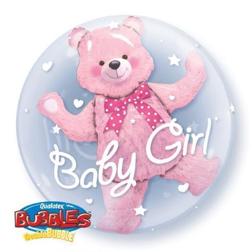 (image for) Baby Girl Bear Double Bubble - Click Image to Close