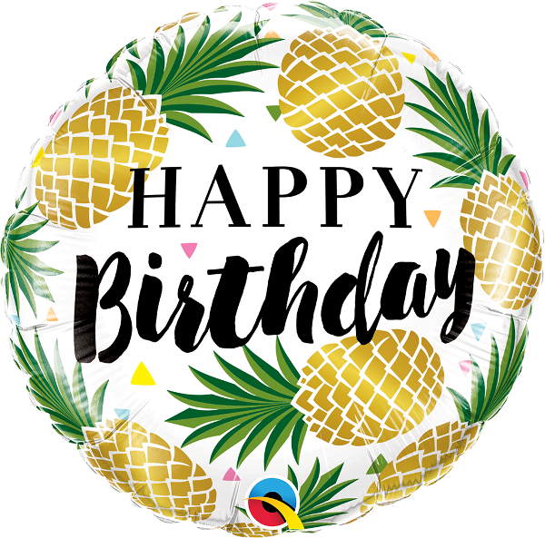 (image for) Birthday Golden Pineapple Foil - Click Image to Close