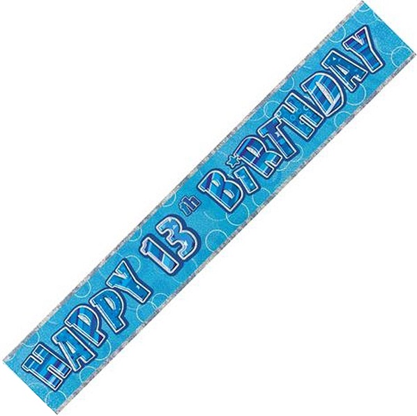(image for) Happy 13th Birthday Blue Foil Banner (3.6m) - Click Image to Close