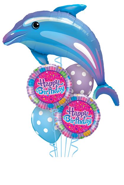 (image for) Dolphin Delightful Blue Birthday Bouquet