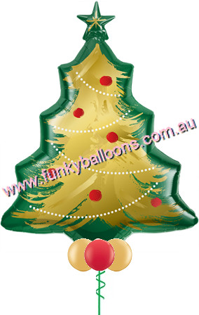 (image for) Gold Brushed Christmas Tree Floor Bunch