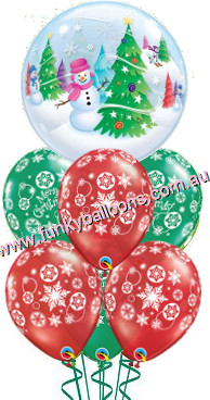 (image for) Christmas Snowman Bubble Table Bouquet - Click Image to Close