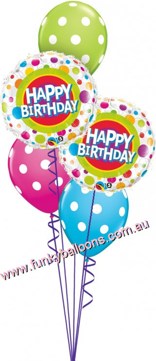 (image for) Colourful Dots Happy Birthday Bouquet
