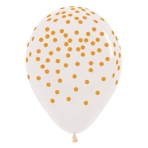 (image for) Faux Gold Confetti Latex Balloon (Float Time 3+ Days) - Click Image to Close