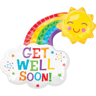 (image for) Get Well Soon Happy Rainbow Supershape Foil - Click Image to Close