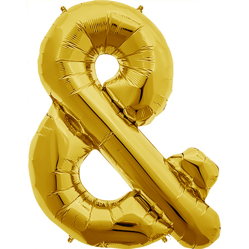 (image for) Gold Ampersand Symbol & Foil Balloon (41cm) - Click Image to Close