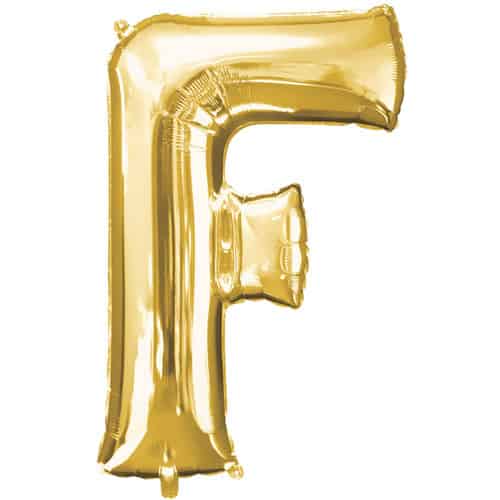 (image for) Gold Letter F Foil Balloon (41cm)