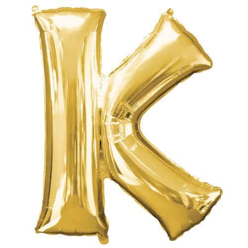 (image for) Gold Letter K Foil Balloon (41cm)