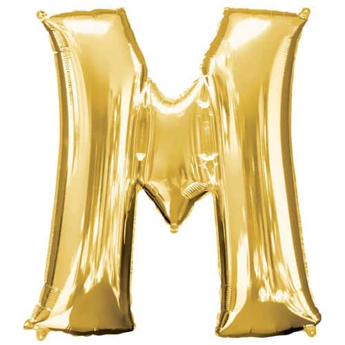 (image for) Gold Letter M Foil Balloon (41cm)