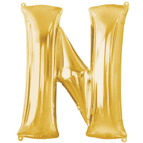 (image for) Gold Letter N Foil Balloon (41cm)