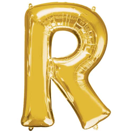 (image for) Gold Letter R Foil Balloon (41cm)