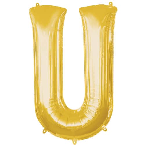 (image for) Gold Letter U Foil Balloon (41cm)