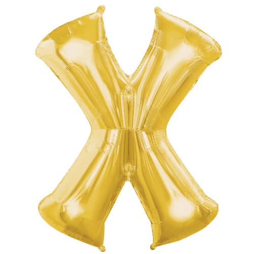 (image for) Gold Letter X Foil Balloon (41cm)