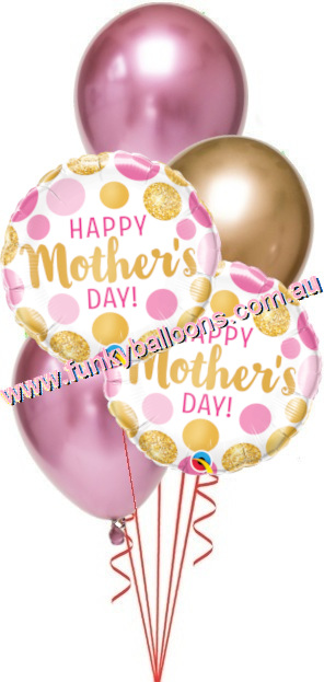 (image for) Gold + Pink Chrome Mothers Day Bouquet