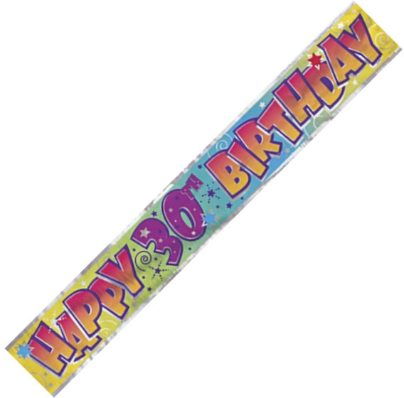 (image for) Happy 30th Birthday Foil Banner (3.65m) - Click Image to Close