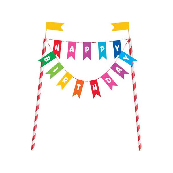 (image for) Cake Topper - Happy Birthday Bunting