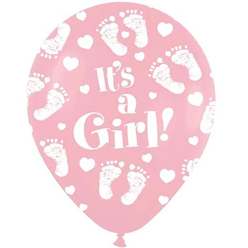 (image for) It's A Girl Latex Balloon (Float Time 3+ Days) - Click Image to Close