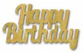 (image for) Jumbo Gold Happy Birthday Scatters (30 pack) - Click Image to Close