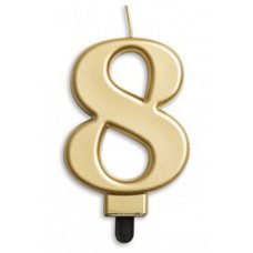 (image for) Jumbo Number 8 Candle Gold - Click Image to Close