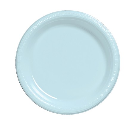 (image for) Light Blue Plastic Dinner Plates (25) - Click Image to Close