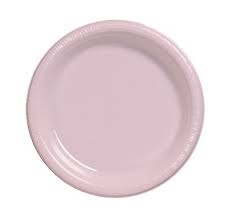 (image for) Light Pink Plastic Dinner Plates (25) - Click Image to Close