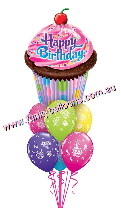 (image for) Lots of Cupcakes Happy Birthday Bouquet - Click Image to Close