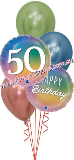 (image for) Pastel Rainbow 50th Birthday Bouquet