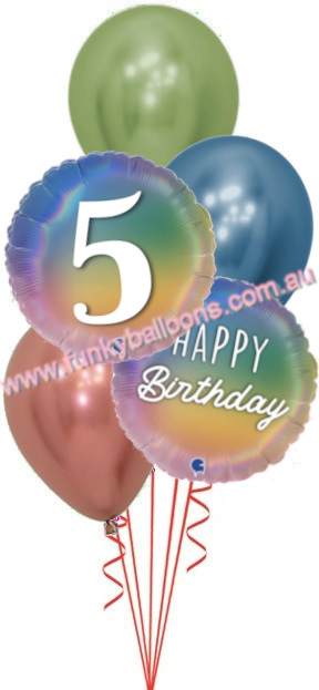 (image for) Pastel Rainbow 5th Birthday Bouquet - Click Image to Close