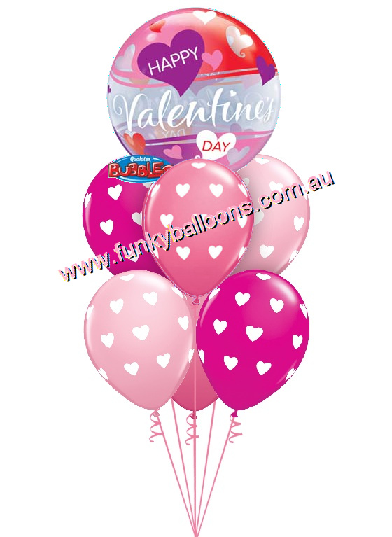 (image for) Pink Hearts Happy Valentines Bouquet - Click Image to Close