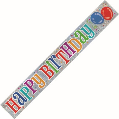 (image for) Happy Birthday Prismatic Banner (3.6m) - Click Image to Close