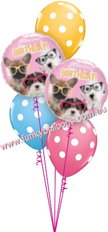 (image for) Puppies With Eyeglasses Birthday Bouquet - Click Image to Close