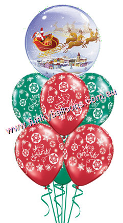 (image for) Santa Sleigh + Snowflakes Floor Bouquet