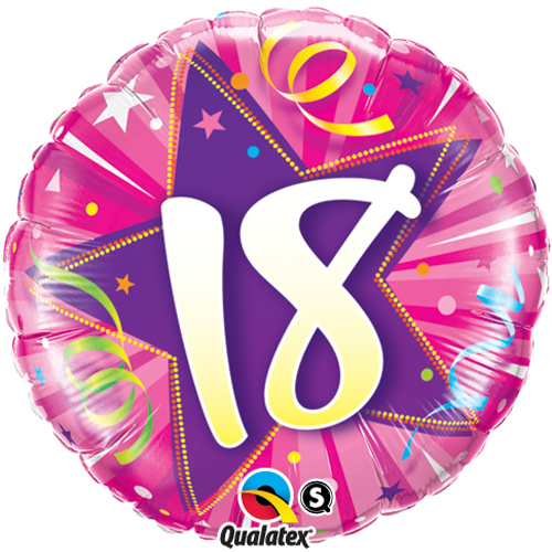 (image for) 18th Shining Pink Birthday Foil ***SALE***