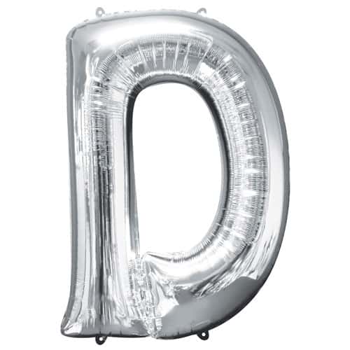 (image for) Silver Letter D Foil Balloon (41cm) - Click Image to Close