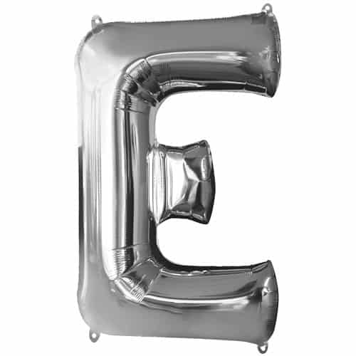 (image for) Silver Letter E Foil Balloon (41cm) - Click Image to Close