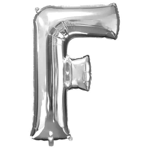 (image for) Silver Letter F Foil Balloon (41cm) - Click Image to Close